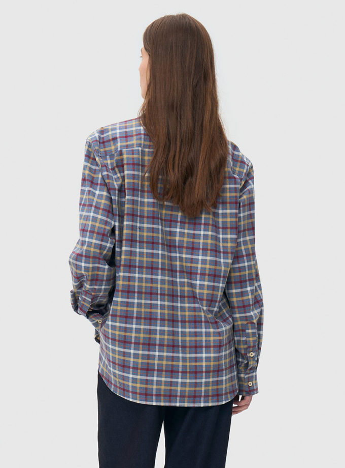 Сорочка оверсайз в клітинку - сіра WKMF (WKMF_286_2)