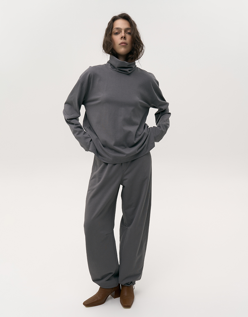 2770 (1) Спортивні штани на кулісці сірі ALEXANDER VANAVI (AV_DINA_00) - фото 2