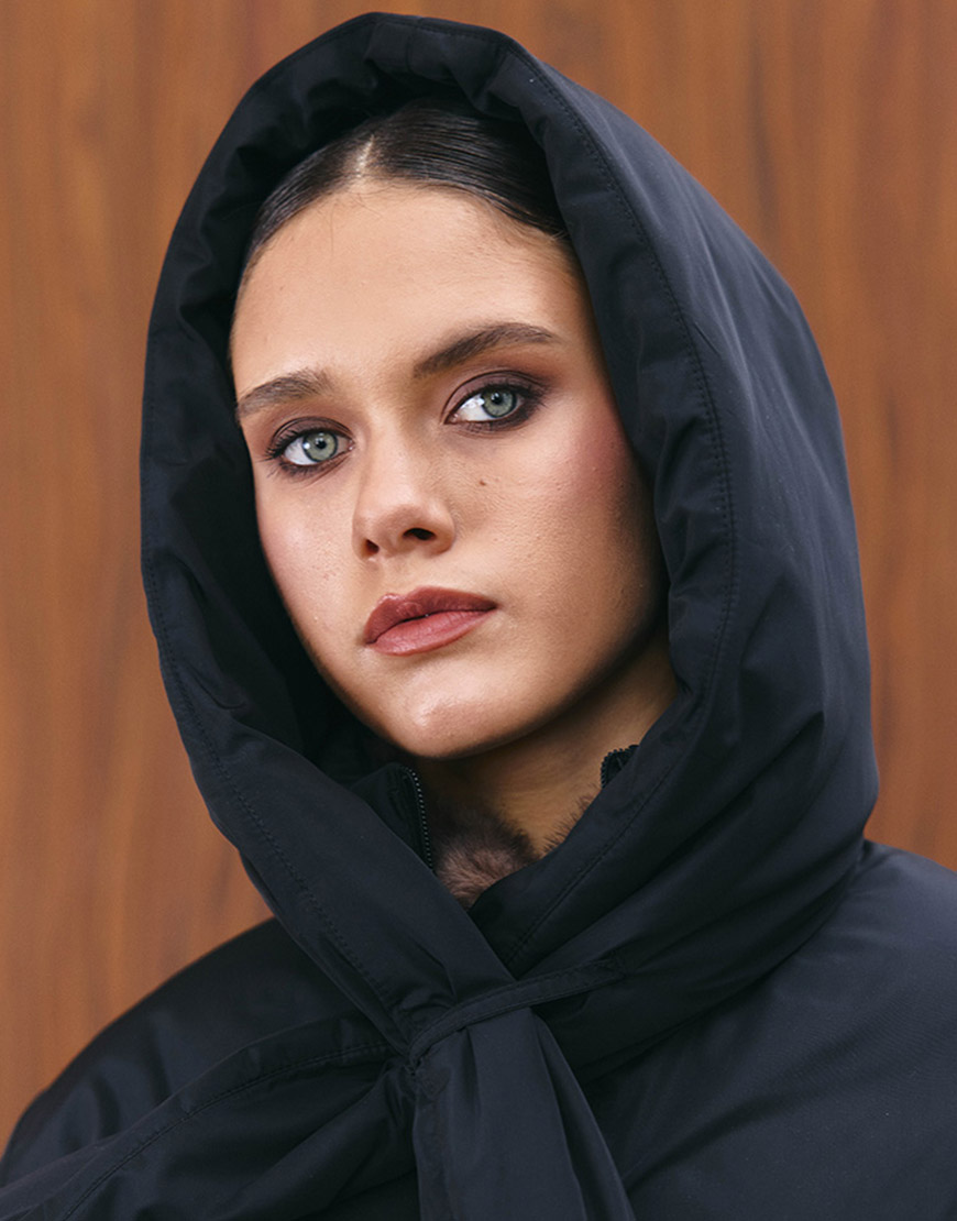 A2025-2bl Пуховик Yellow Koi чорний MARCHI (MRCH_ A2025-2bl) - фото 3