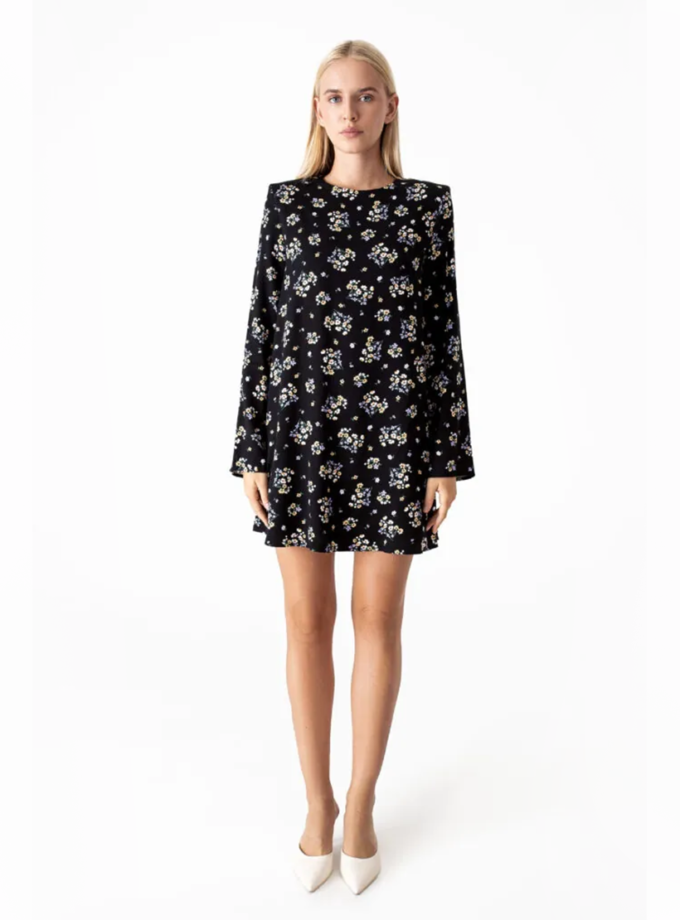 Сукня міні у квітковий принт чорна MAGNETIC (MGN_1746BK)