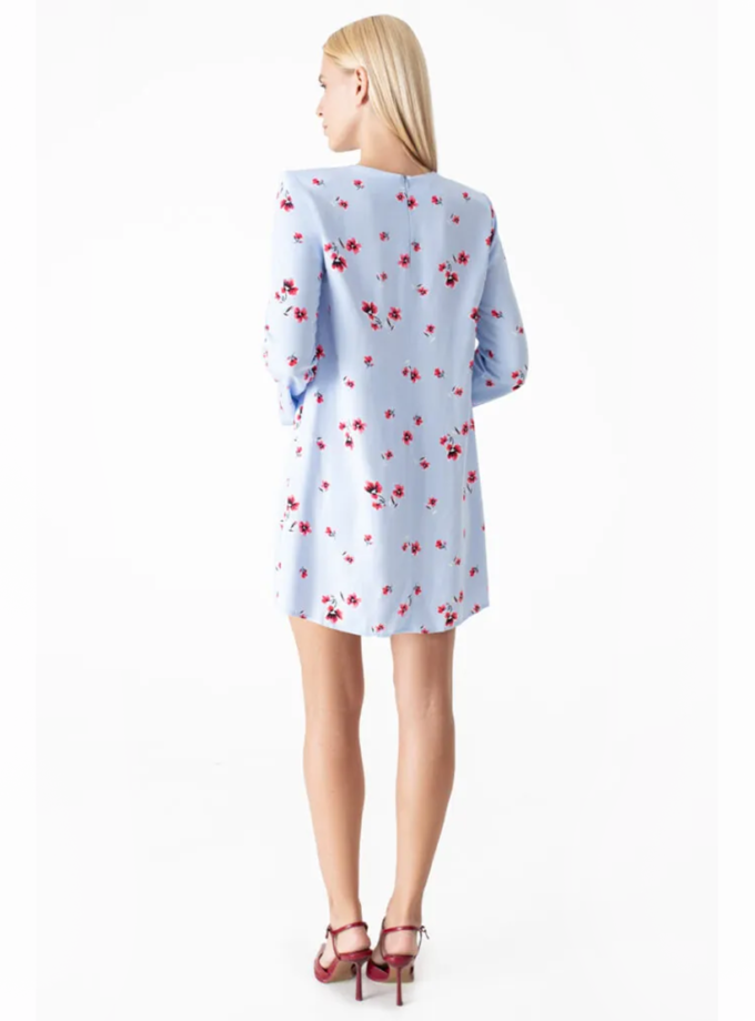 Сукня міні у квітковий принт блакитна MAGNETIC (MGN_1746BL)