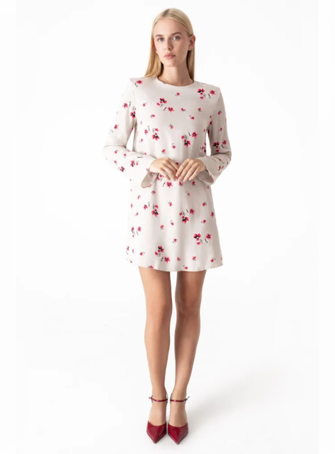 Сукня міні у квітковий принт бежева MAGNETIC (MGN_1746BG)