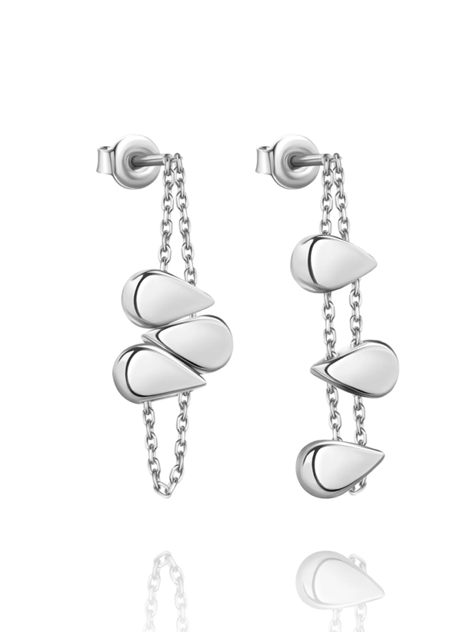 Сережки 4-в-1 пепіта зі срібла в покритті білим родієм ORXATA.JEWELRY (ORX_earrings_pepita_wr)