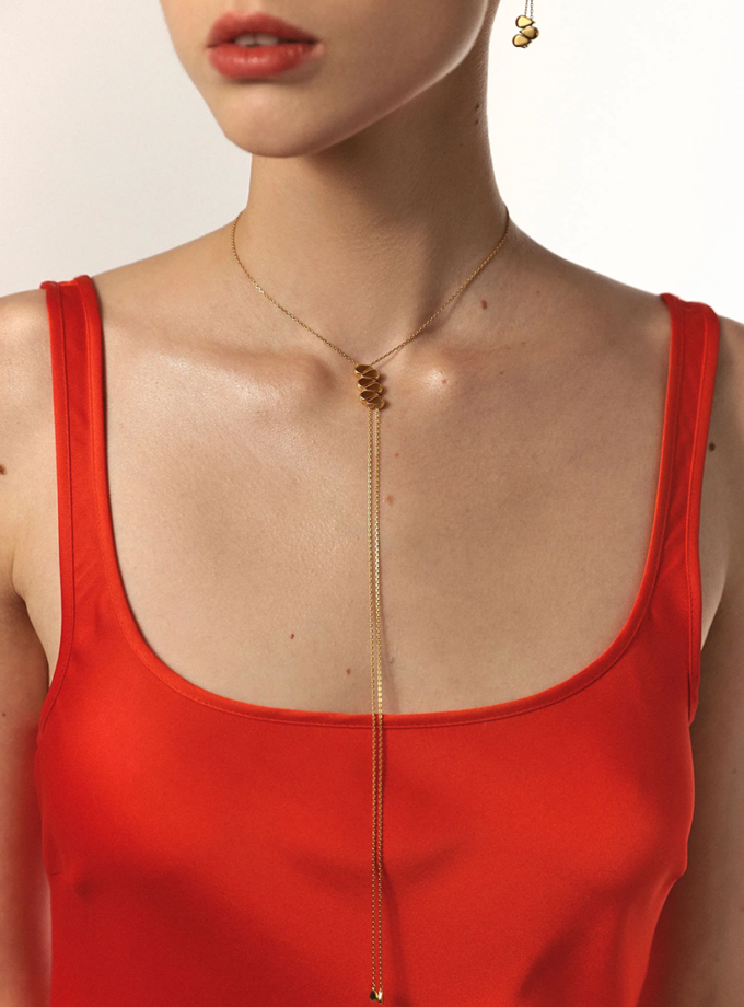 Кольє 6-в-1 пепіта зі срібла в позолоті ORXATA.JEWELRY (ORX_pepita_nec_gp)