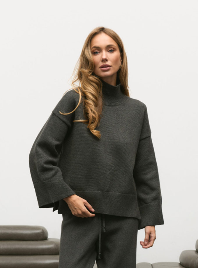 Светр в'язаний з високою горловиною TWICE (TWC_S0240427167_gr) - фото 9