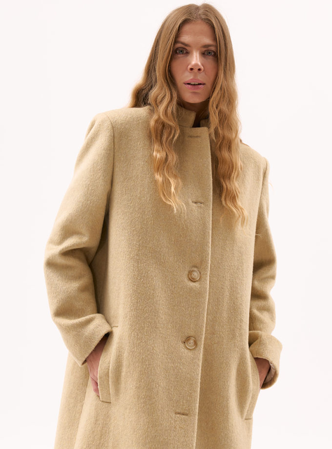 Оливкове пальто з вовни XM BY MALINOVSKAYA (XM_Monet_14_35)