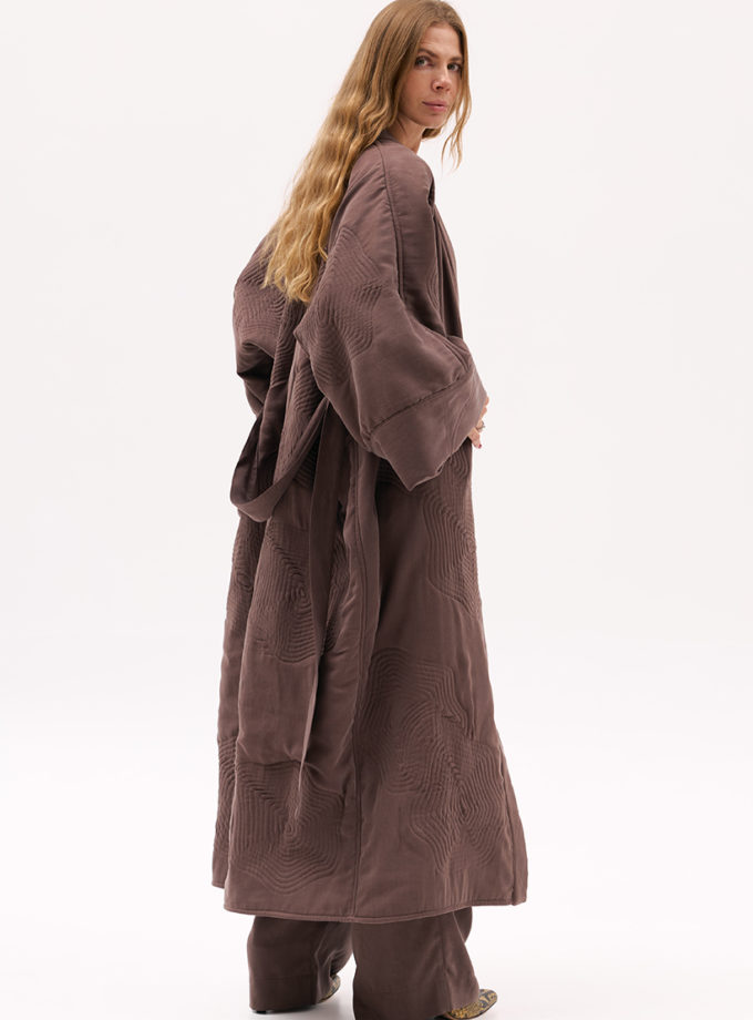 Тренч-кімоно шоколадне XM BY MALINOVSKAYA (XM_Monet_15_35)