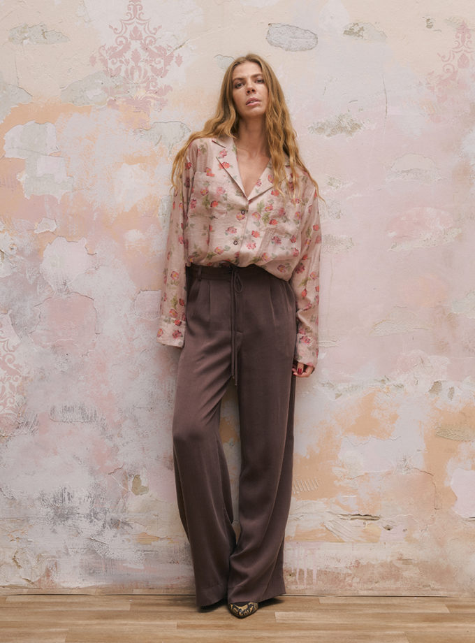 Коричневі штани з віскози XM BY MALINOVSKAYA (XM_Monet_21_35)