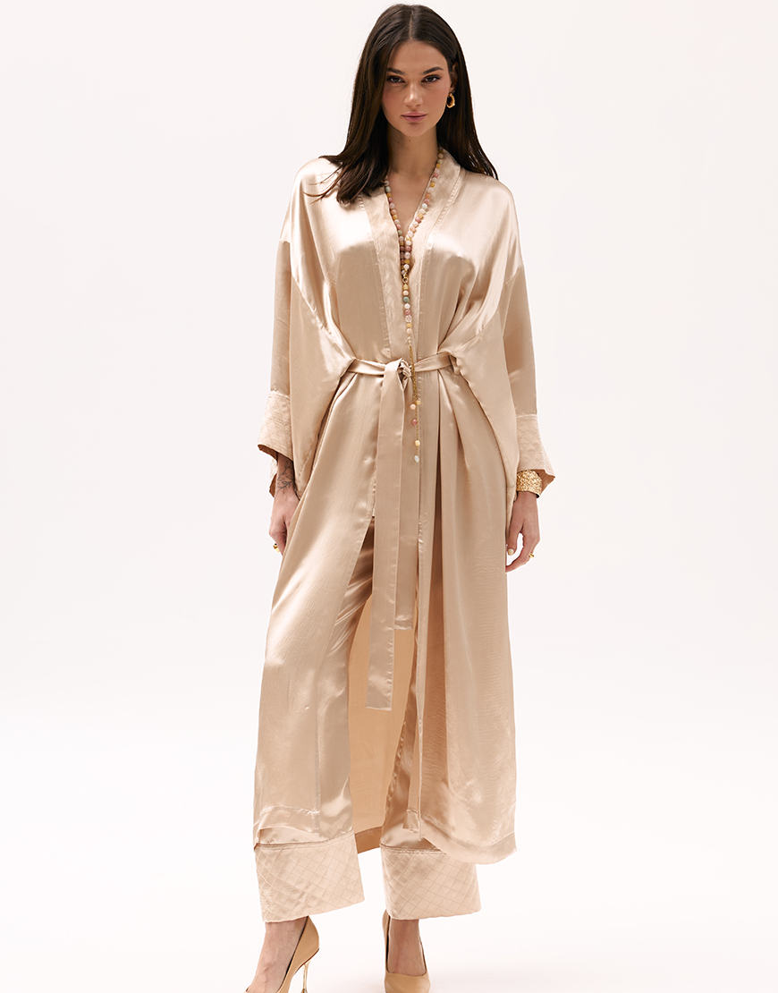 xmbm0717 Кімоно атласне золоте XM BY MALINOVSKAYA (XM_Monet_11_35) - фото 2