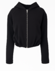 Укорочене худі зі знімними підплічниками чорне ALEXANDER VANAVI (AV_ISABEL_01)