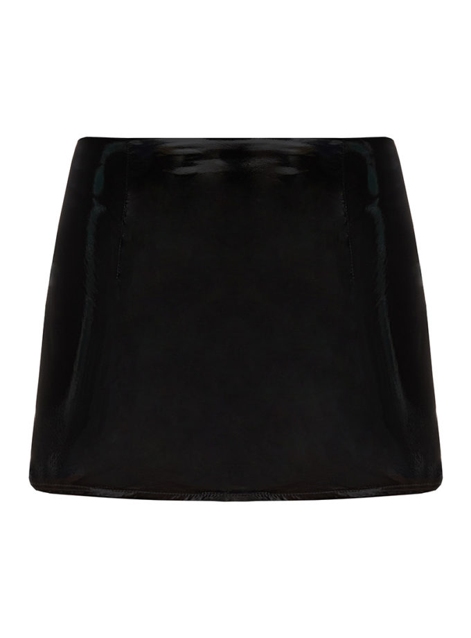 Латексна спідниця з драпировкою WILD HEARTS (WH_ltxskrtwthflds-blc096)