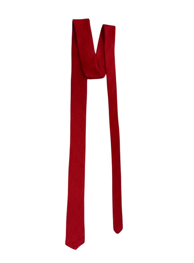 Пояс-краватка червоний ALEXANDER VANAVI (AV_ROSE_00)