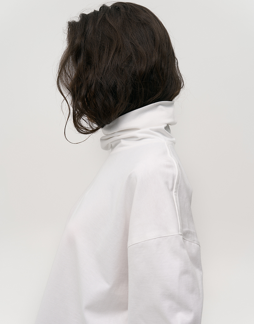 2553 Лонгслів з воротом молочний ALEXANDER VANAVI (AV_COCO_01) - фото 3