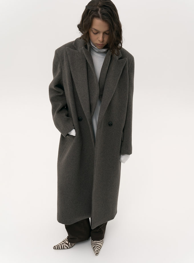 Вовняне пальто мокко ALEXANDER VANAVI (AV_OLGA_00)