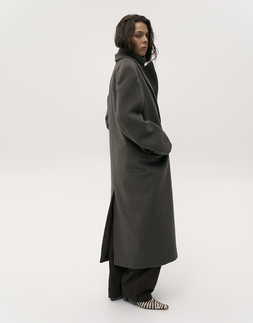 2729 Вовняне пальто мокко ALEXANDER VANAVI (AV_OLGA_00) - фото 4