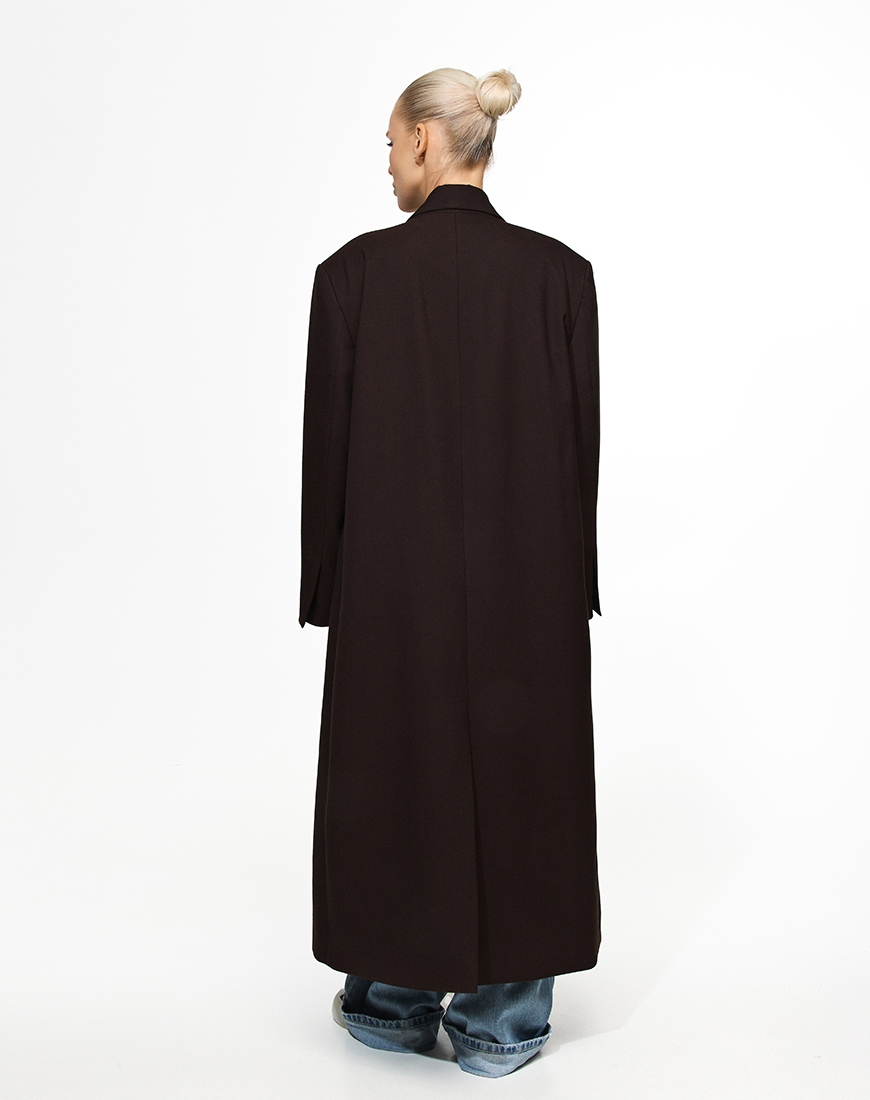 3.12 The essence20330 Пальто прямого крою у шоколадному відтінку THE ESSENCE (ESSENCE_THE-303) - фото 2