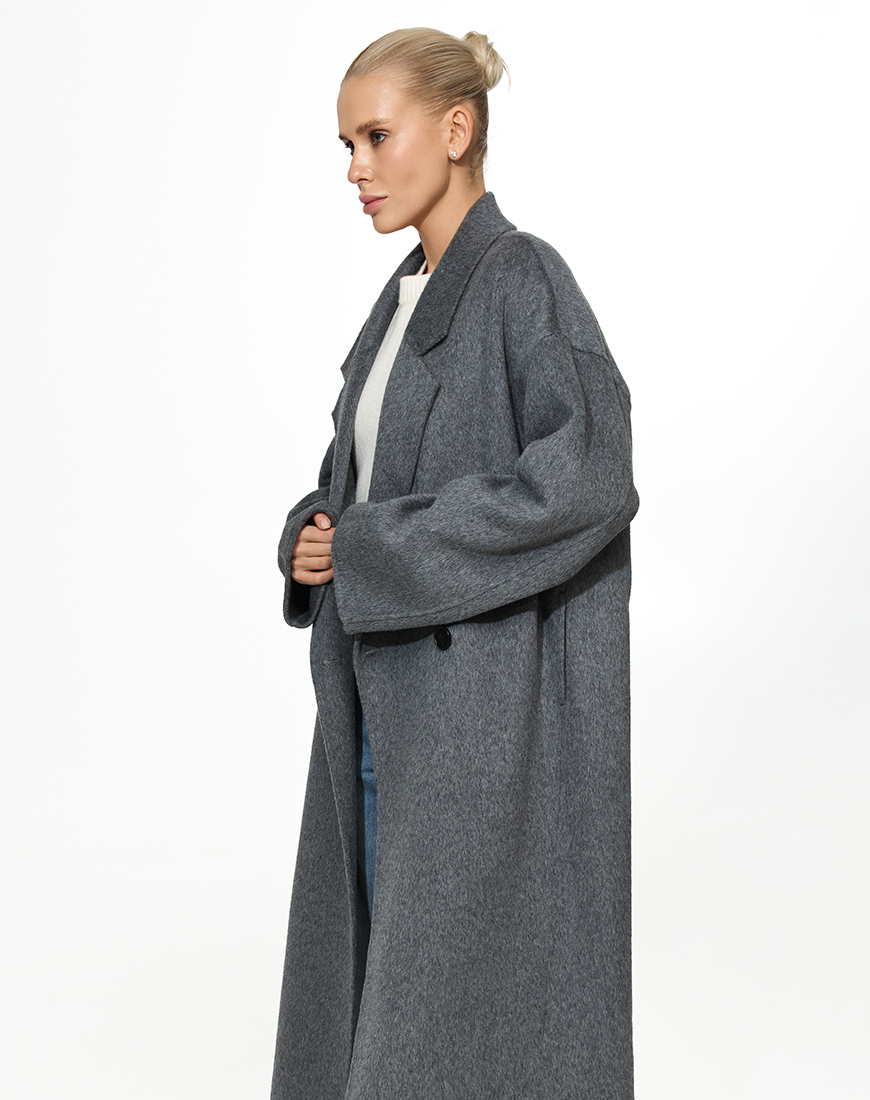 3.12 The essence20336 Сіре пальто прямого крою THE ESSENCE (ESSENCE_THE-312) - фото 4