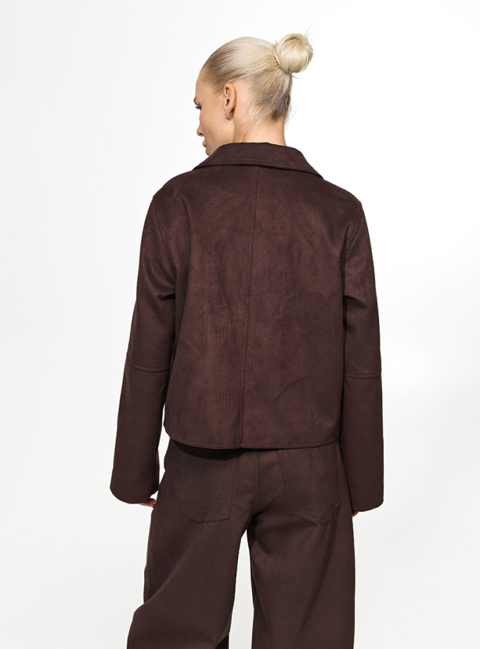 Куртка укорочена шоколадного кольору THE ESSENCE (ESSENCE_THE-309)