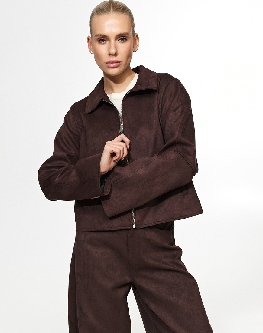 3.12 The essence20361 Куртка укорочена шоколадного кольору THE ESSENCE (ESSENCE_THE-309) - фото 3