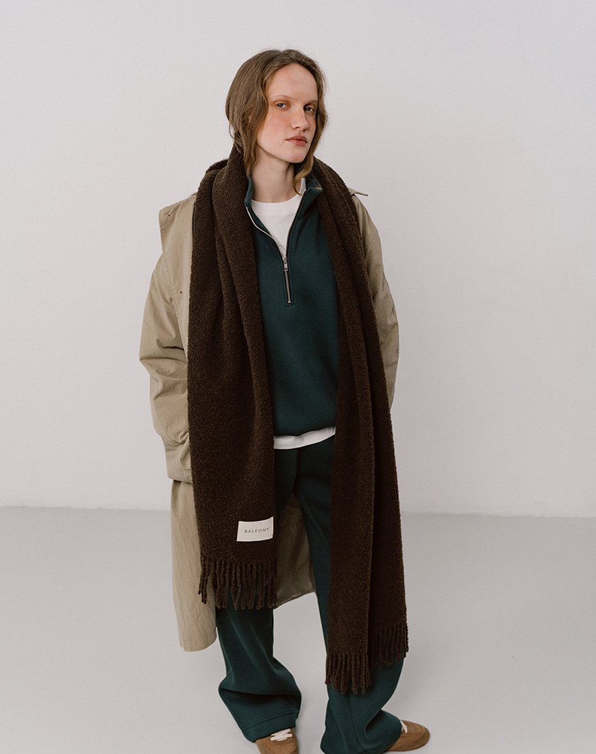Balcony_autumn25-413s Шарф букле коричневий BALCONY GARMENT (BLCN_1510) - фото 2