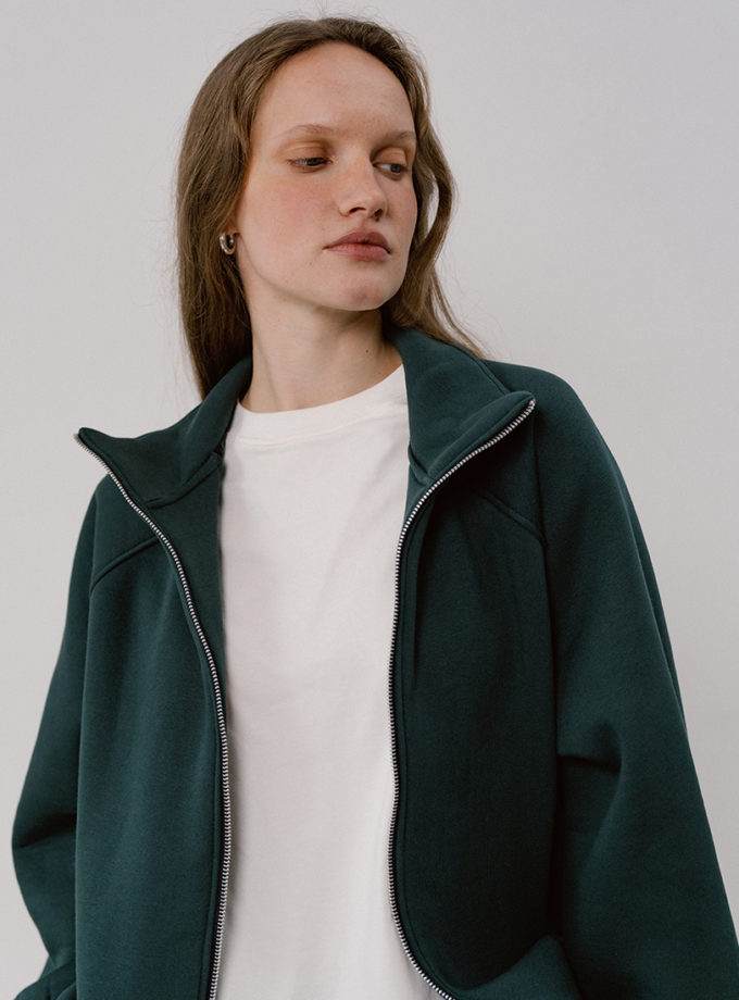 Трикотажний бомбер темно-зелений BALCONY GARMENT (BLCN_1500)