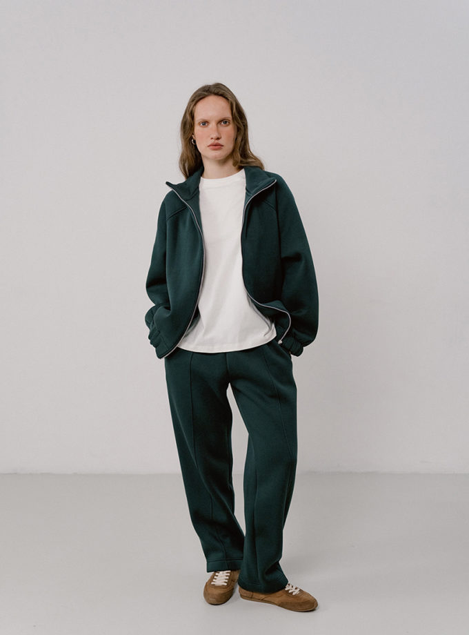 Зіп-світшот темно-зелений з начосом BALCONY GARMENT (BLCN_1513)