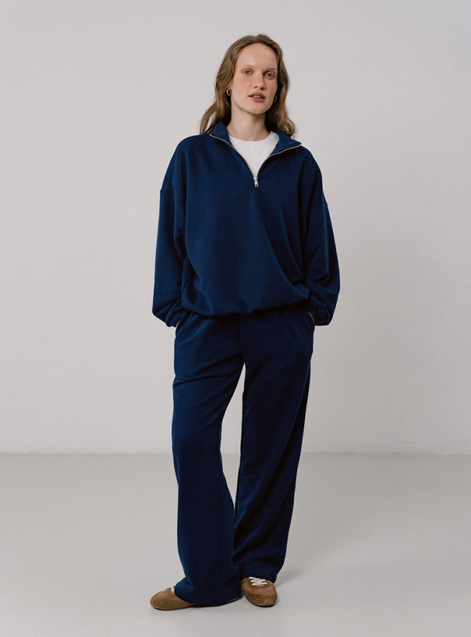 Штани широкі сині без начосу BALCONY GARMENT (BLCN_1469)