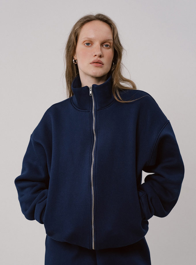 Трикотажний бомбер темно-синій BALCONY GARMENT (BLCN_1515)