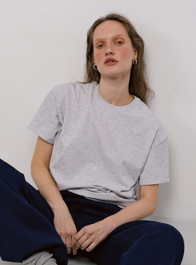 Футболка regular fit сірий меланж BALCONY GARMENT (BLCN_1511)