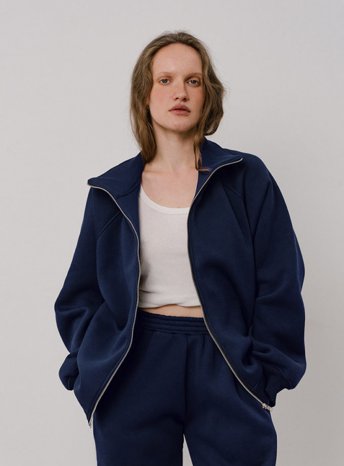 Світшот half zip синій без начосу BALCONY GARMENT (BLCN_1468) - фото 6