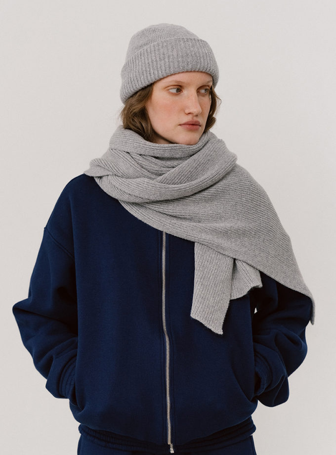 Шарф в'язаний світло-сірий BALCONY GARMENT (BLCN_1518)