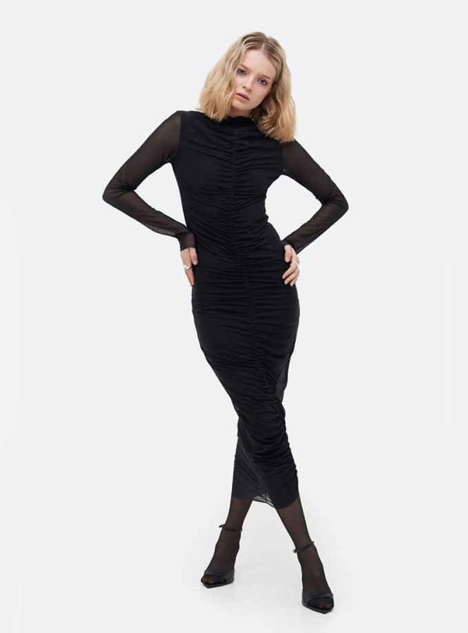 Сукня Midi Drape Black MATCH DENIM (MTCH_wi25-midi-bdress)