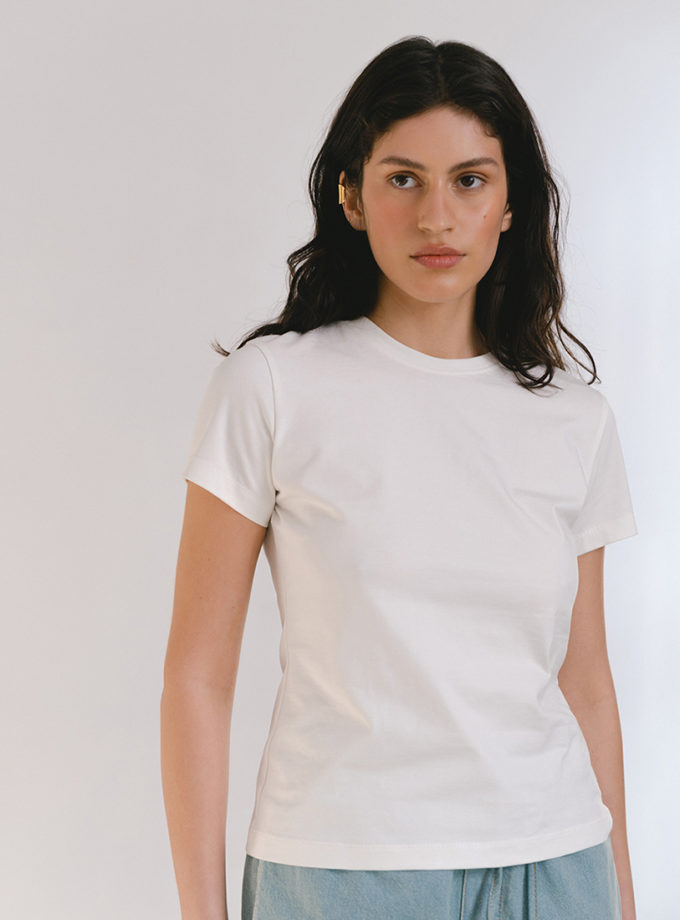 Футболка приталена молочна BALCONY GARMENT (BLCN_1439)