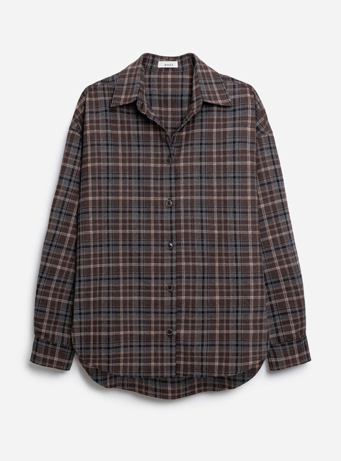 Сорочка в клітинку з принтом на спині ATTIE (ATT_SHRTCHCK07)