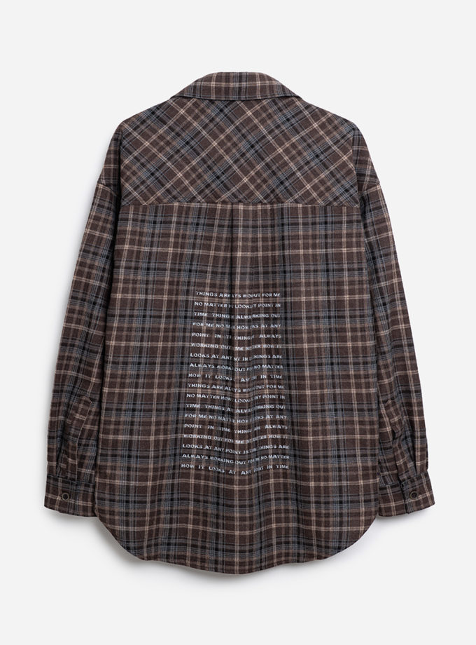 Сорочка в клітинку з принтом на спині ATTIE (ATT_SHRTCHCK07)