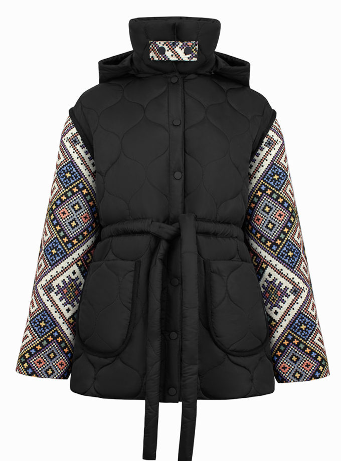 Пуховик Вишиванка ZHARKO (ZHRK_kzfw2500001djornamentbl)