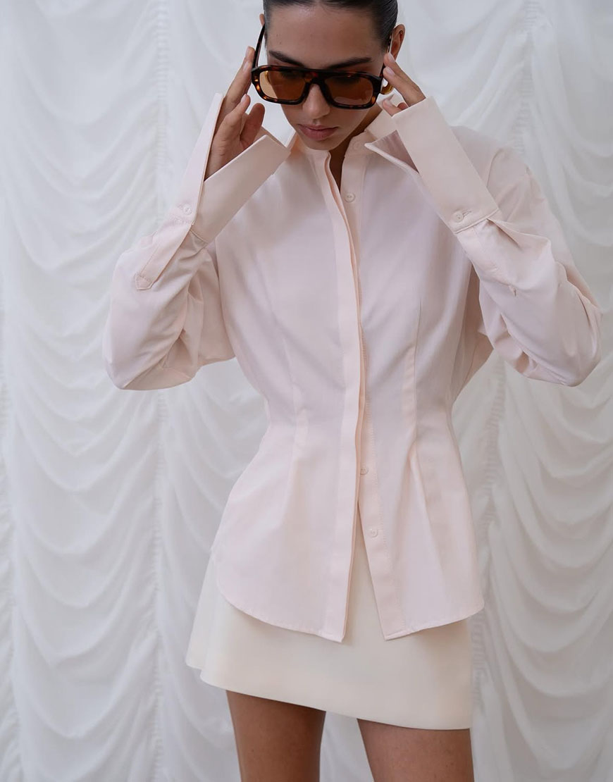 IMG_7866 Приталена сорочка пудрова OUI OUI (OO_ART_367)