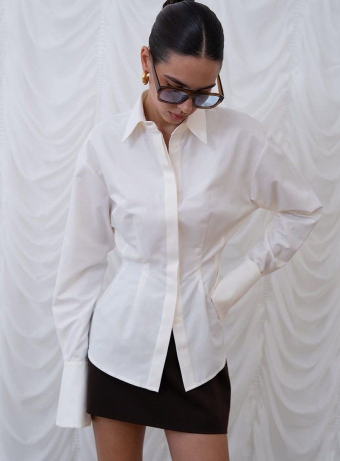 Приталена сорочка молочна OUI OUI (OO_ART_365)