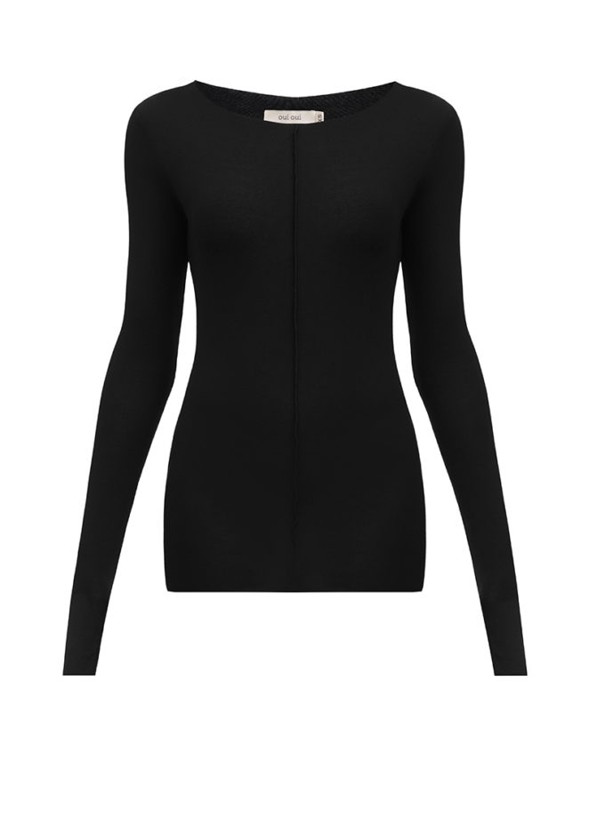 Лонгслів чорний OUI OUI (OO_ART_354)