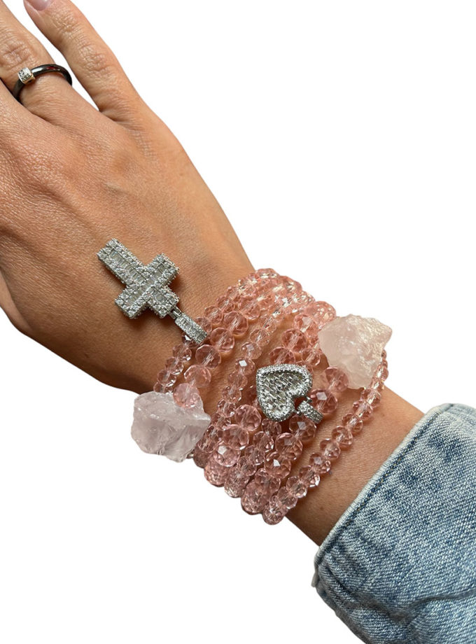 Браслет рожевий з підвісками SMART JEWELRY (SJ_016)