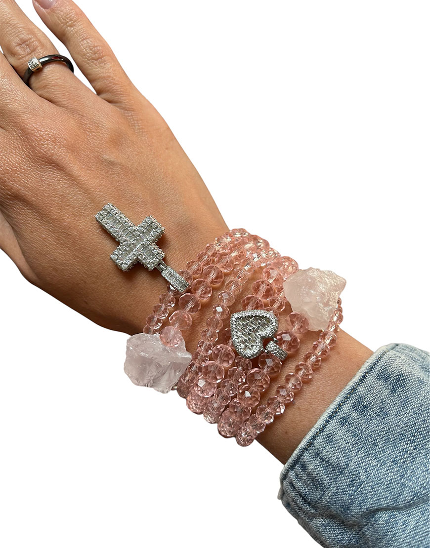 Photoroom_20250704_162234 Браслет рожевий з підвісками SMART JEWELRY (SJ_016) - фото 2