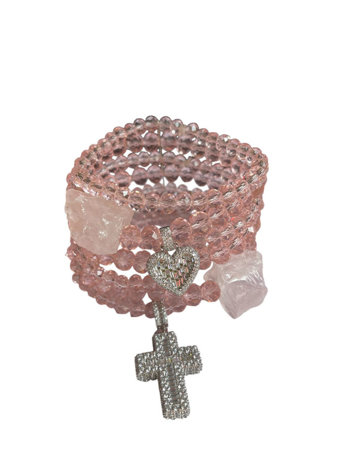 Браслет рожевий з підвісками SMART JEWELRY (SJ_016)