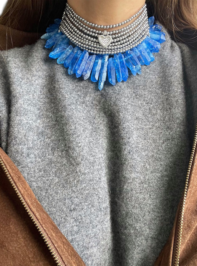 Чокер з гематиту й синього кварцу SMART JEWELRY (SJ_003)