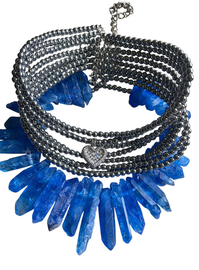 Чокер з гематиту й синього кварцу SMART JEWELRY (SJ_003)