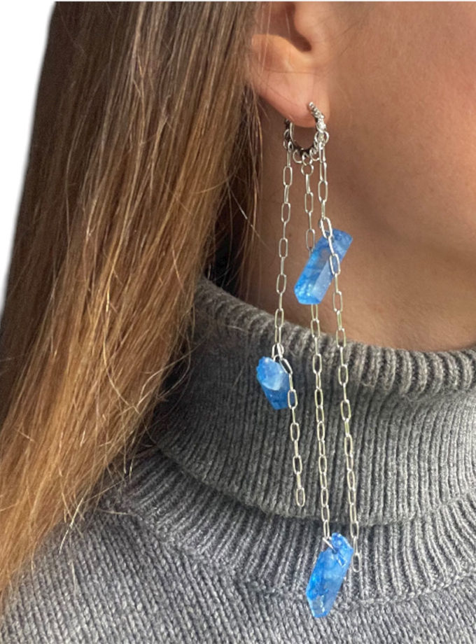 Сережки з синім кварцем SMART JEWELRY (SJ_002)