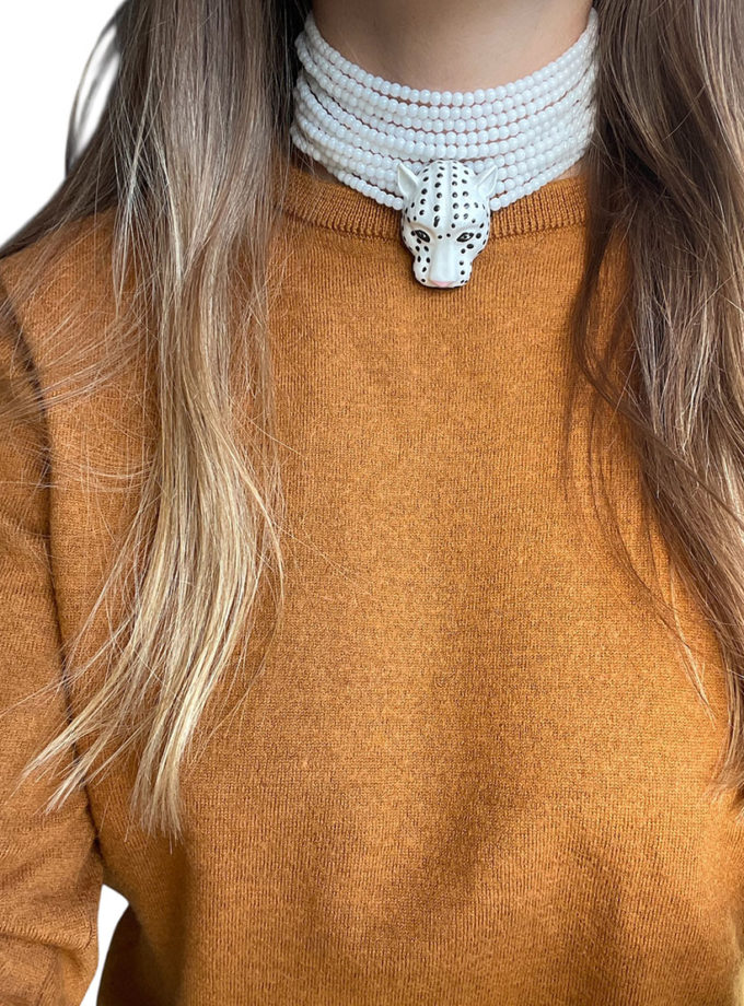 Чокер білий з пантерою SMART JEWELRY (SJ_010)