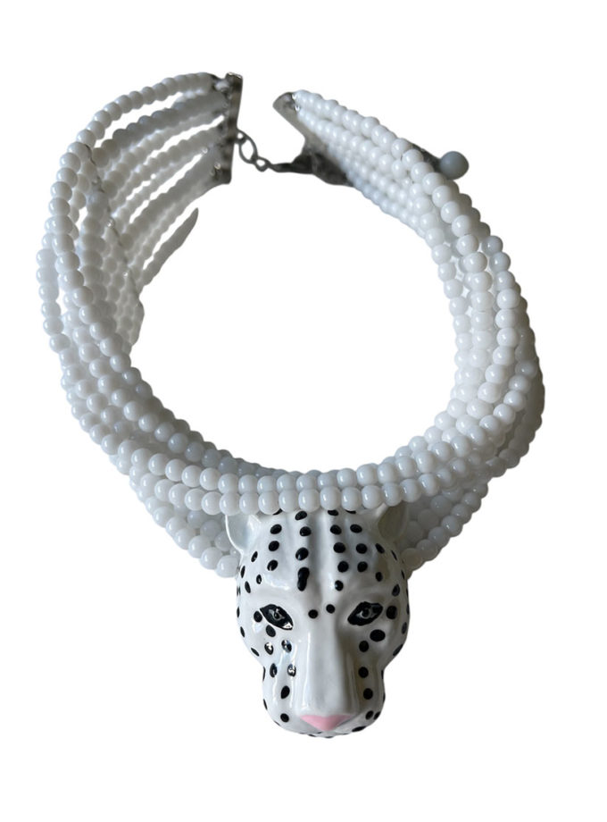 Чокер білий з пантерою SMART JEWELRY (SJ_010)