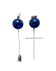 Сережки скляні кулі з підвісками сині SMART JEWELRY (SJ_011)