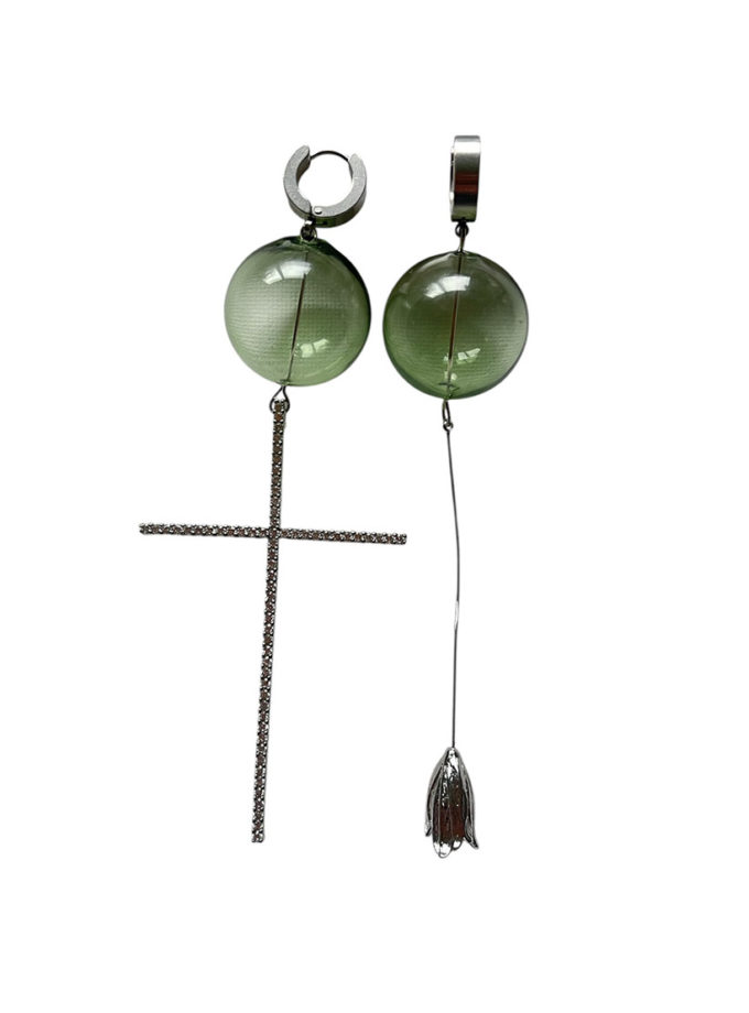 Сережки скляні кулі з підвісками SMART JEWELRY (SJ_006)