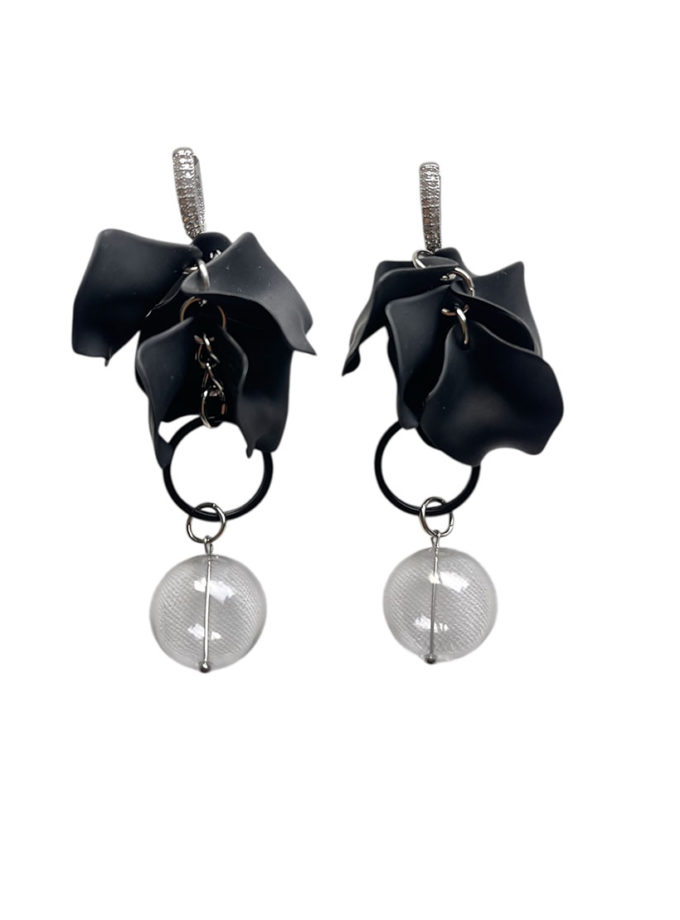 Сережки пелюстки зі скляними кулями SMART JEWELRY (SJ_017)